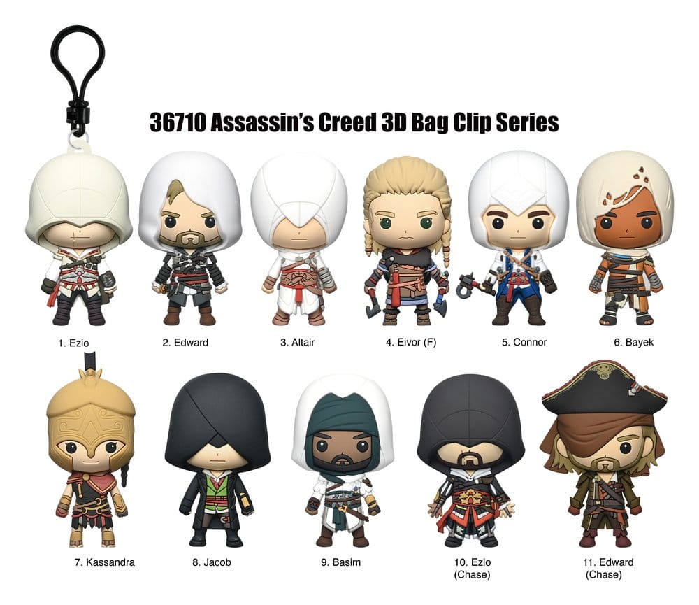 Assassin's Creed Colgantes para Bolso de PVC 3D Serie 1 Expositor (24)