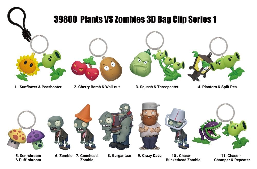 Plants vs. Zombies 3D Colgantes Peluche Serie 1 Expositor (24)