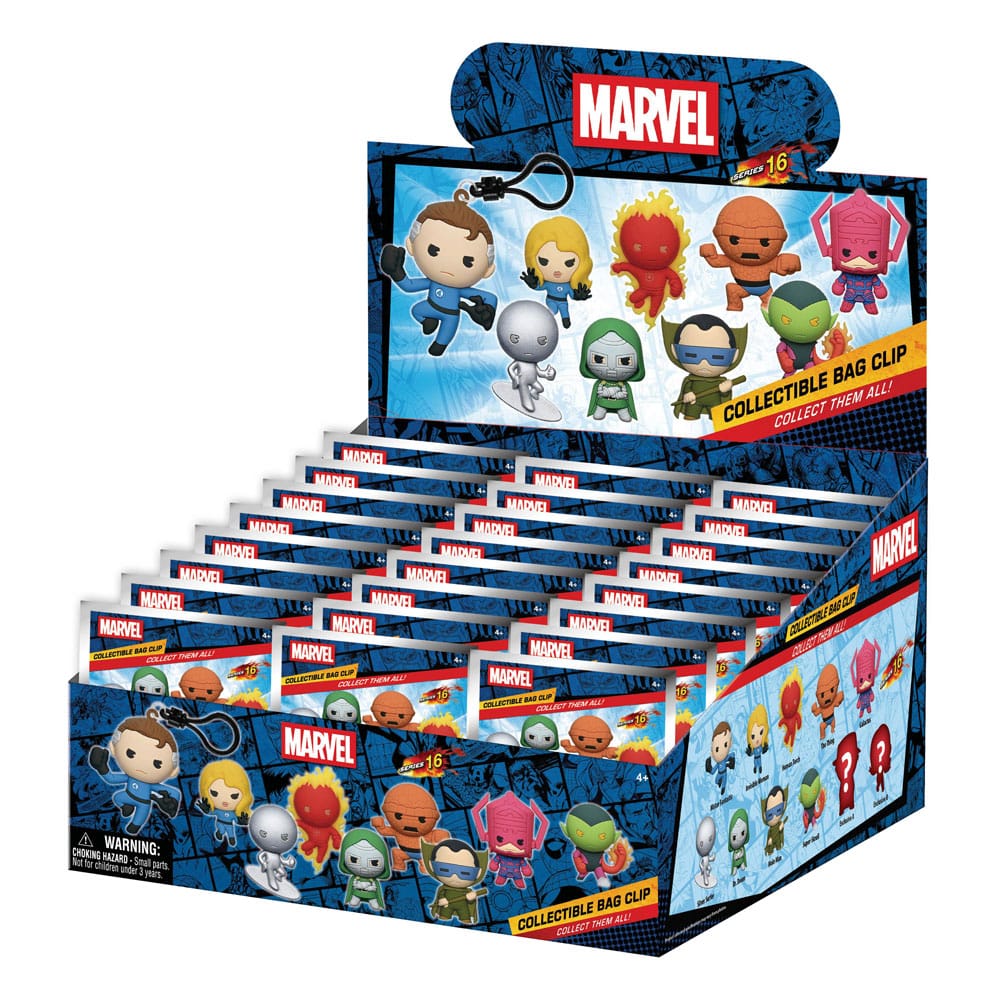 Marvel – Fantastic Four Classic Porta-chaves 3D PVC Série 1 Blind Bag Expositor (24) Frikytopia