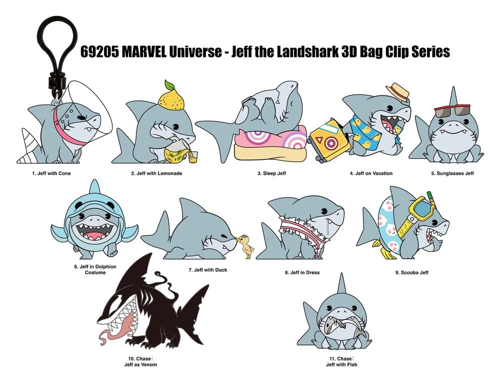 Marvel Rivals 3D Colgantes PVC Jeff the Land Shark Series 17 Expositor (24)
