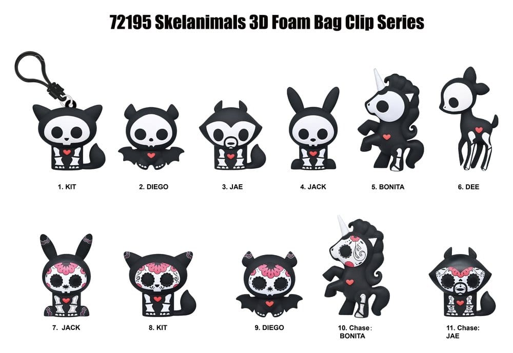 Skelanimals 3D Colgantes de PVC Serie 1 Blind Bag Display (24)