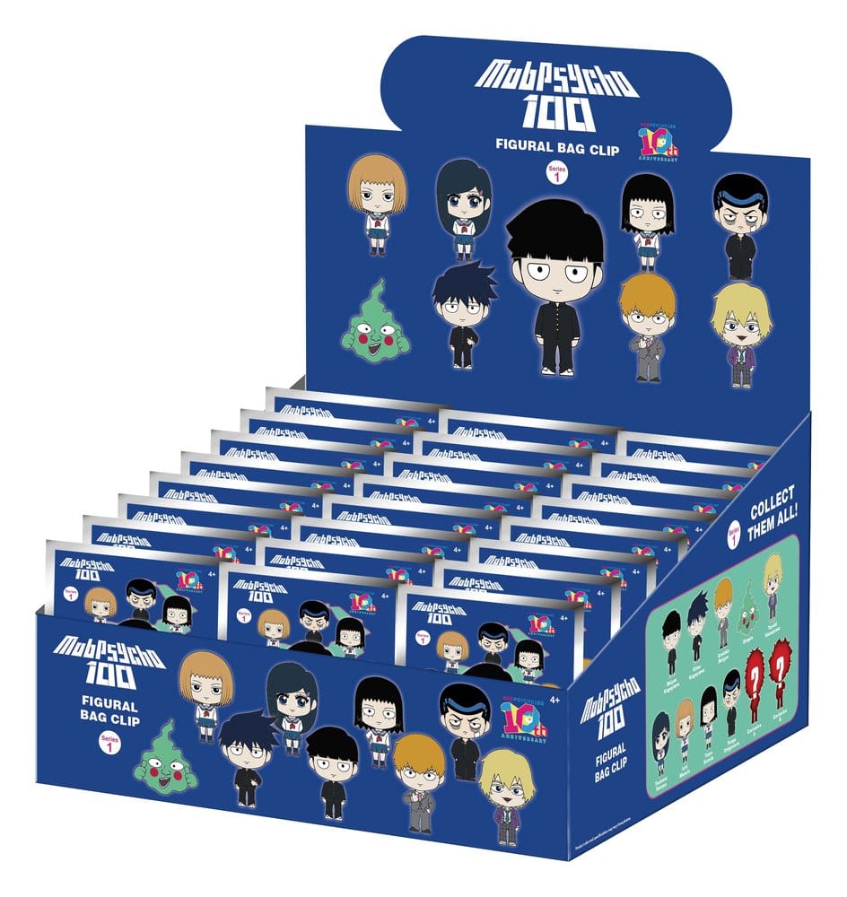 Mob Psycho 100 3D Colgantes de PVC Serie 1 Blind Bag Display (24) Frikytopia