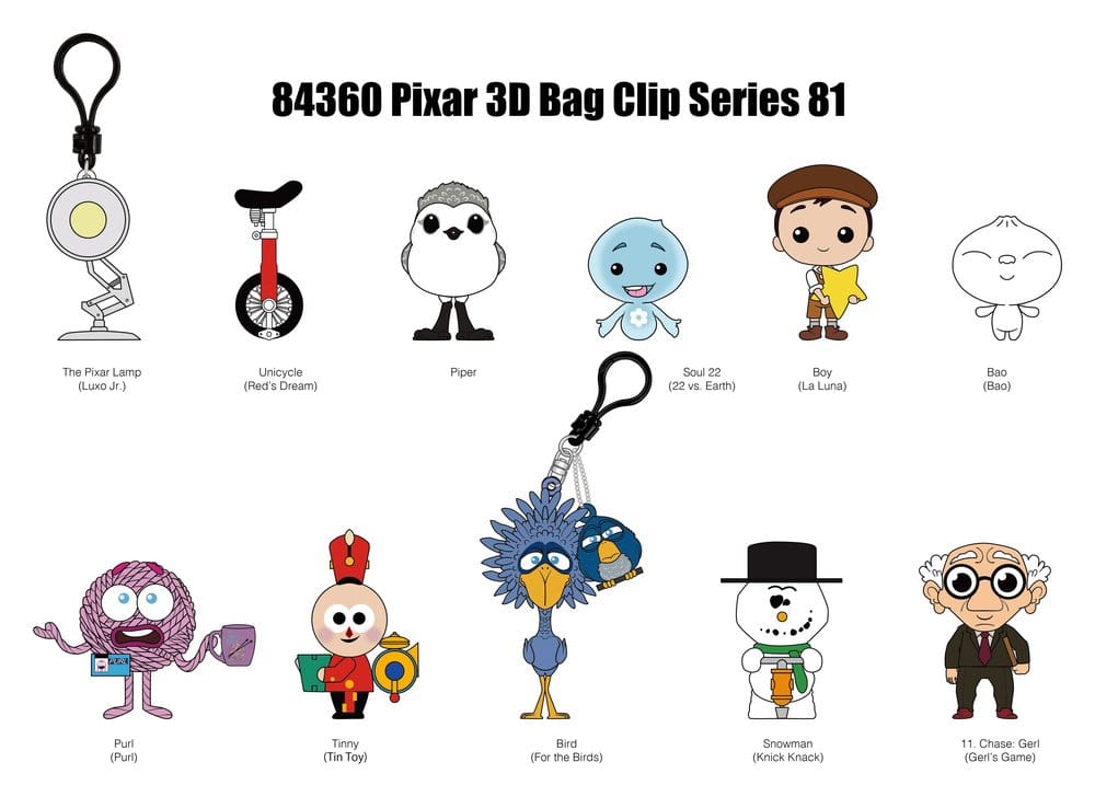 Pixar Porta-chaves 3D PVC Série 82 Blind Bag Expositor (24)