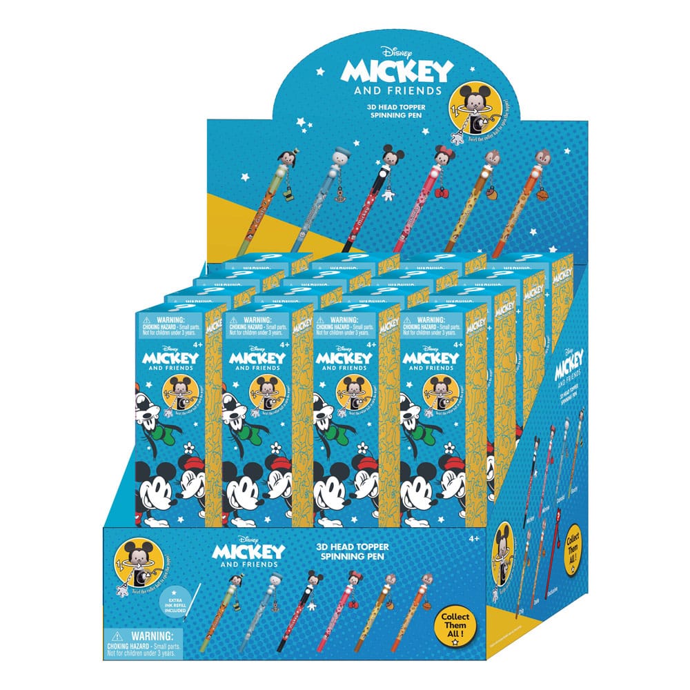 Mickey and Friends 3D Head Topper Bolígrafo Spinning Pen Expositor Blind Box (16)