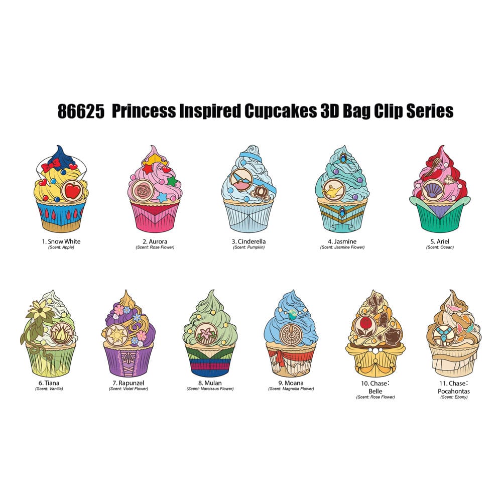 Disney Princesa 3D Colgantes Peluche Expositor Cupcake (24) Frikytopia