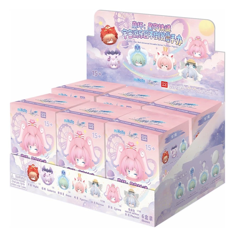 Honkai: Star Rail figuras mini PVC Cosmic Amusement Park Wobble Doll Blind Box Expositor (6) Frikytopia