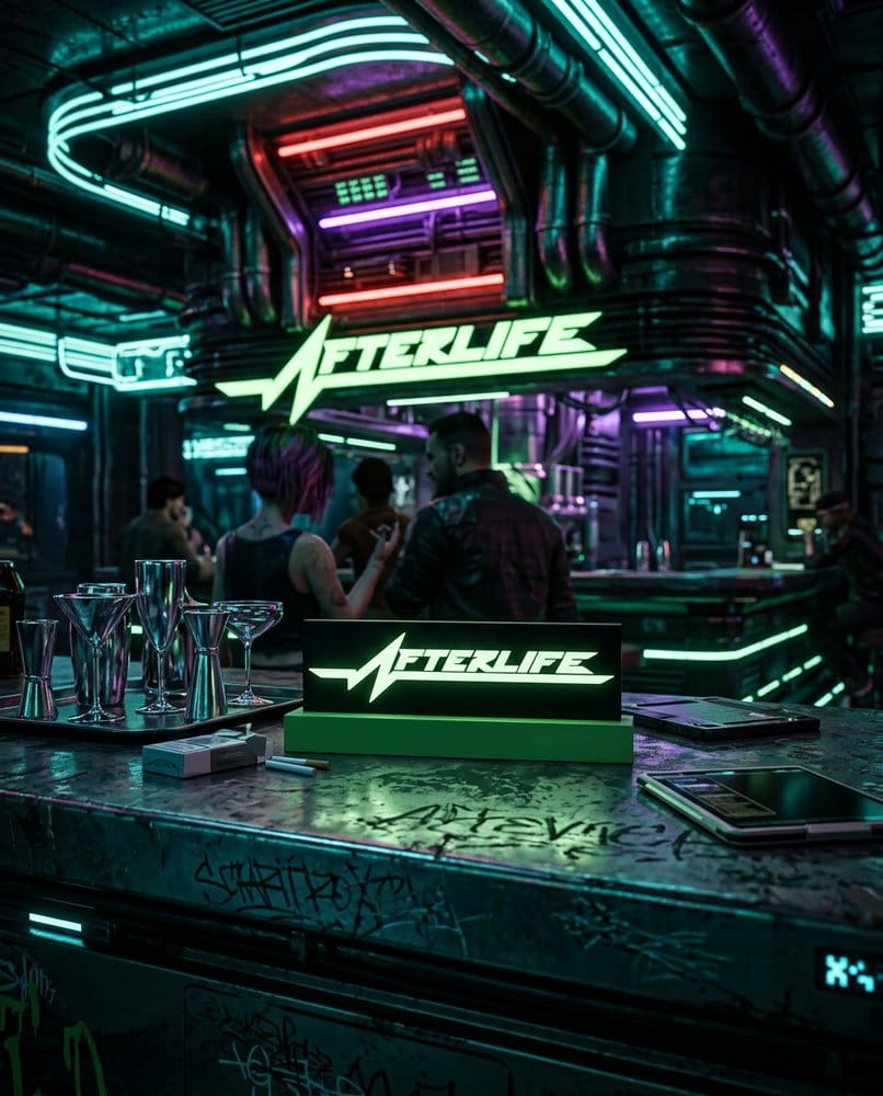 Cyberpunk 2077 Candeeiro Logo Afterlife 8 cm