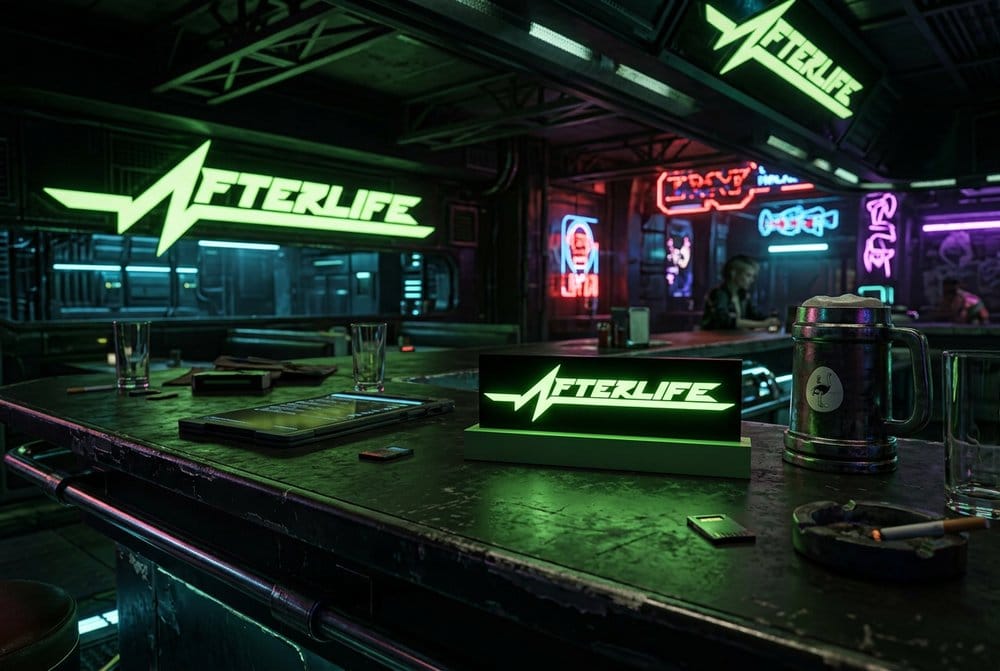 Cyberpunk 2077 Candeeiro Logo Afterlife 8 cm