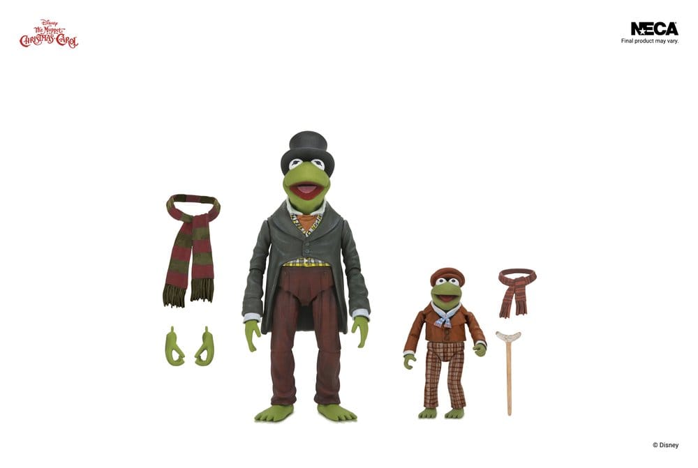 Los Muppets en Cuento de Navidad Ultimate pack de 2 Figuras Kermit as Bob Cratchit & Robin as Tiny Tim 18 cm