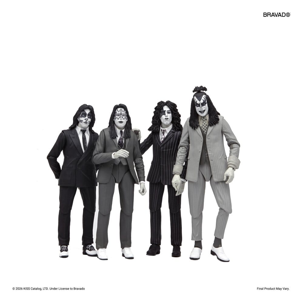 KISS pack de 4 Figuras Dressed to Kill Album Cover 18 cm