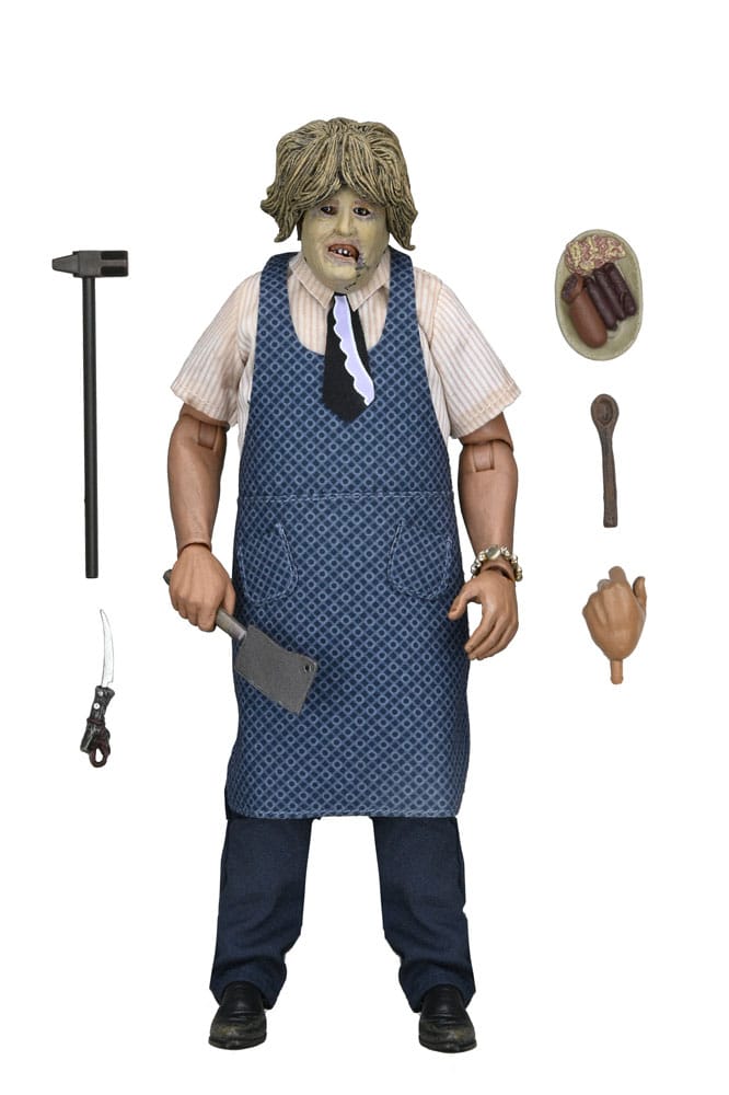 La Matanza de Texas Clothed Figura Leatherface with Old Lady Mask 20 cm