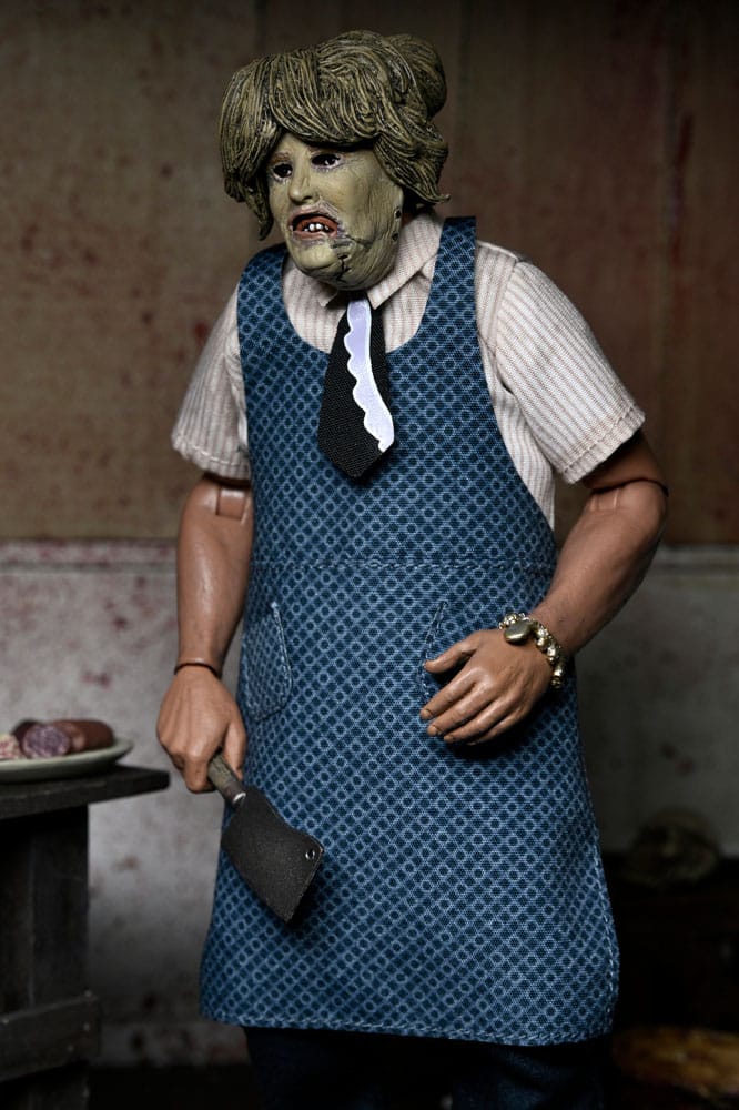 La Matanza de Texas Clothed Figura Leatherface with Old Lady Mask 20 cm