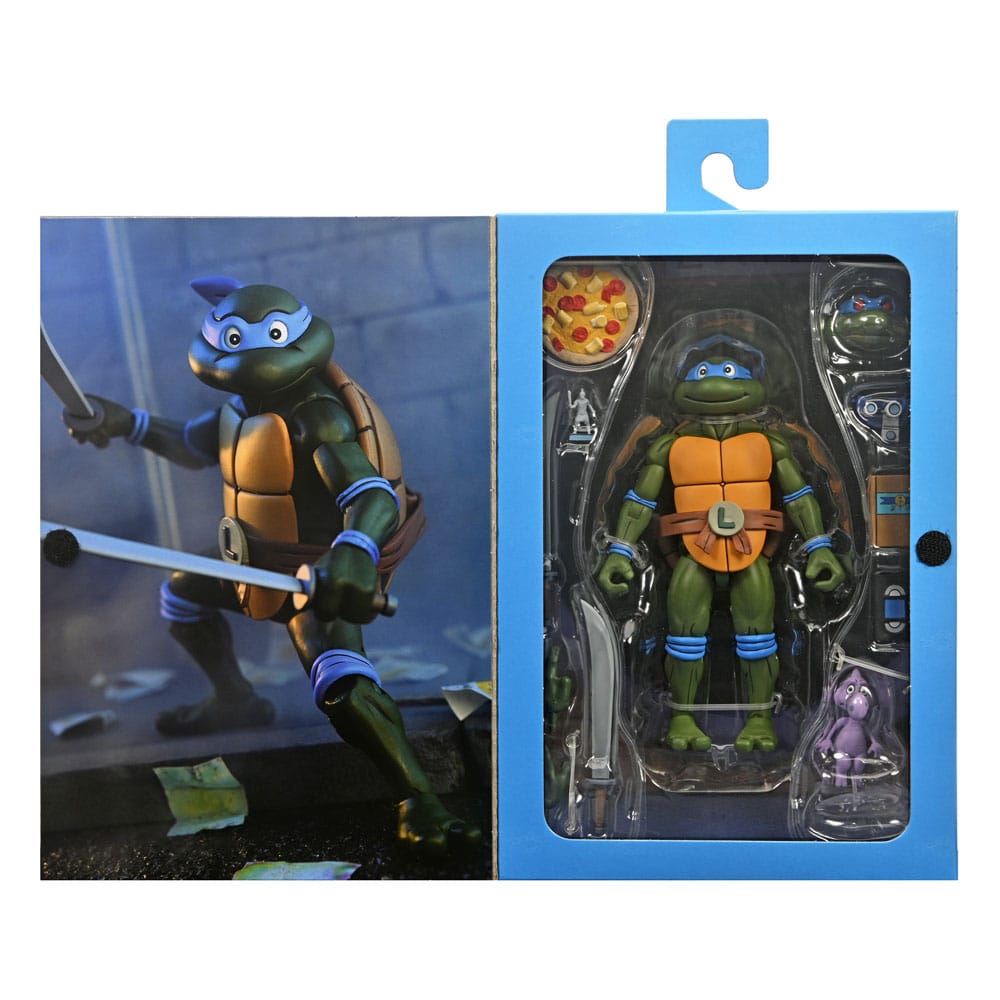 Figura neca teenage mutant ninja turtles cartoon ultimate leonardo vhs scale action 18cm