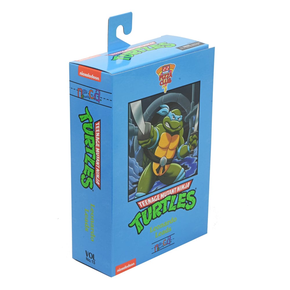 Figura neca teenage mutant ninja turtles cartoon ultimate leonardo vhs scale action 18cm