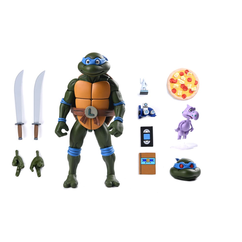 Figura neca teenage mutant ninja turtles cartoon ultimate leonardo vhs scale action 18cm