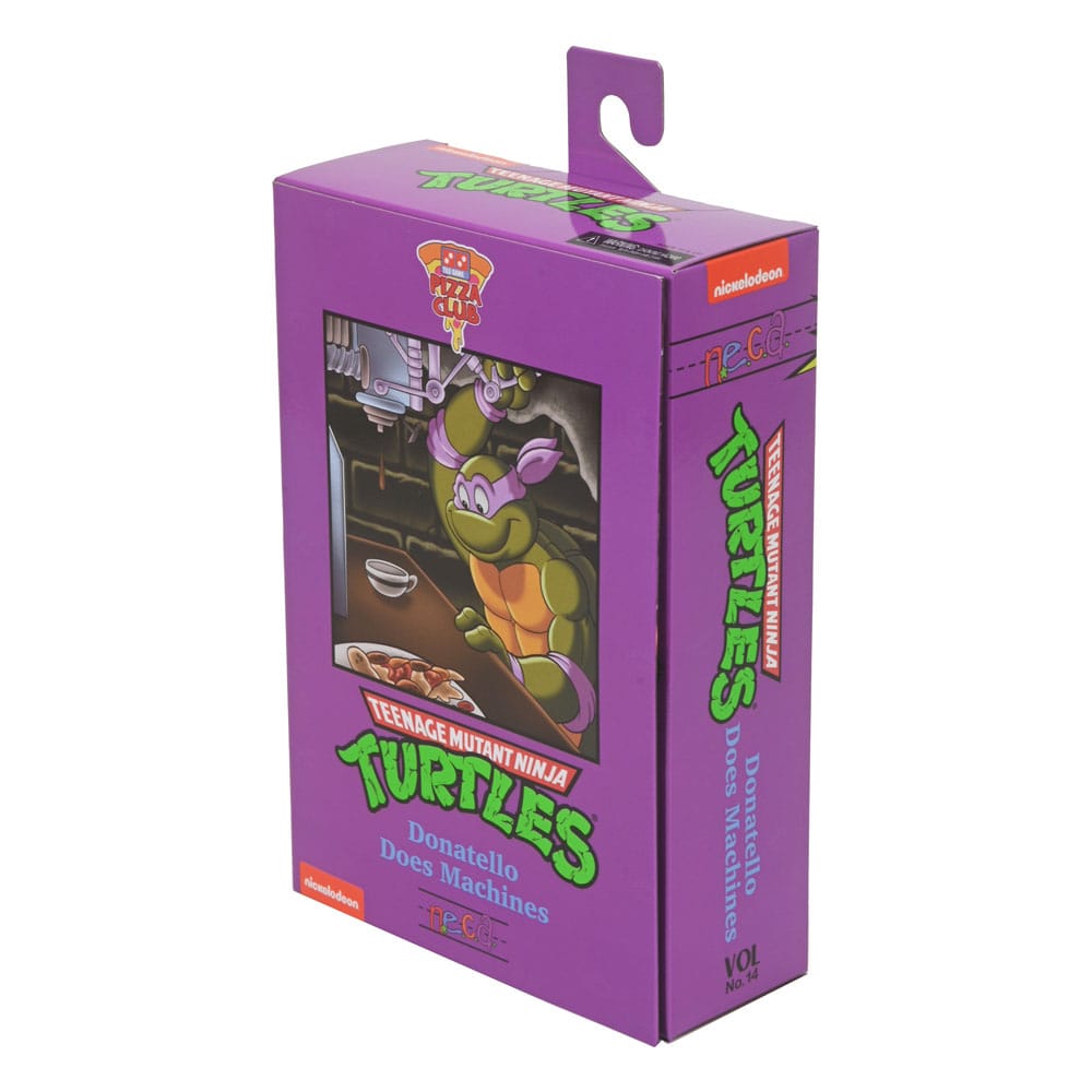 Figura neca teenage mutant ninja turtles cartoon ultimate donatello vhs scale action 18cm