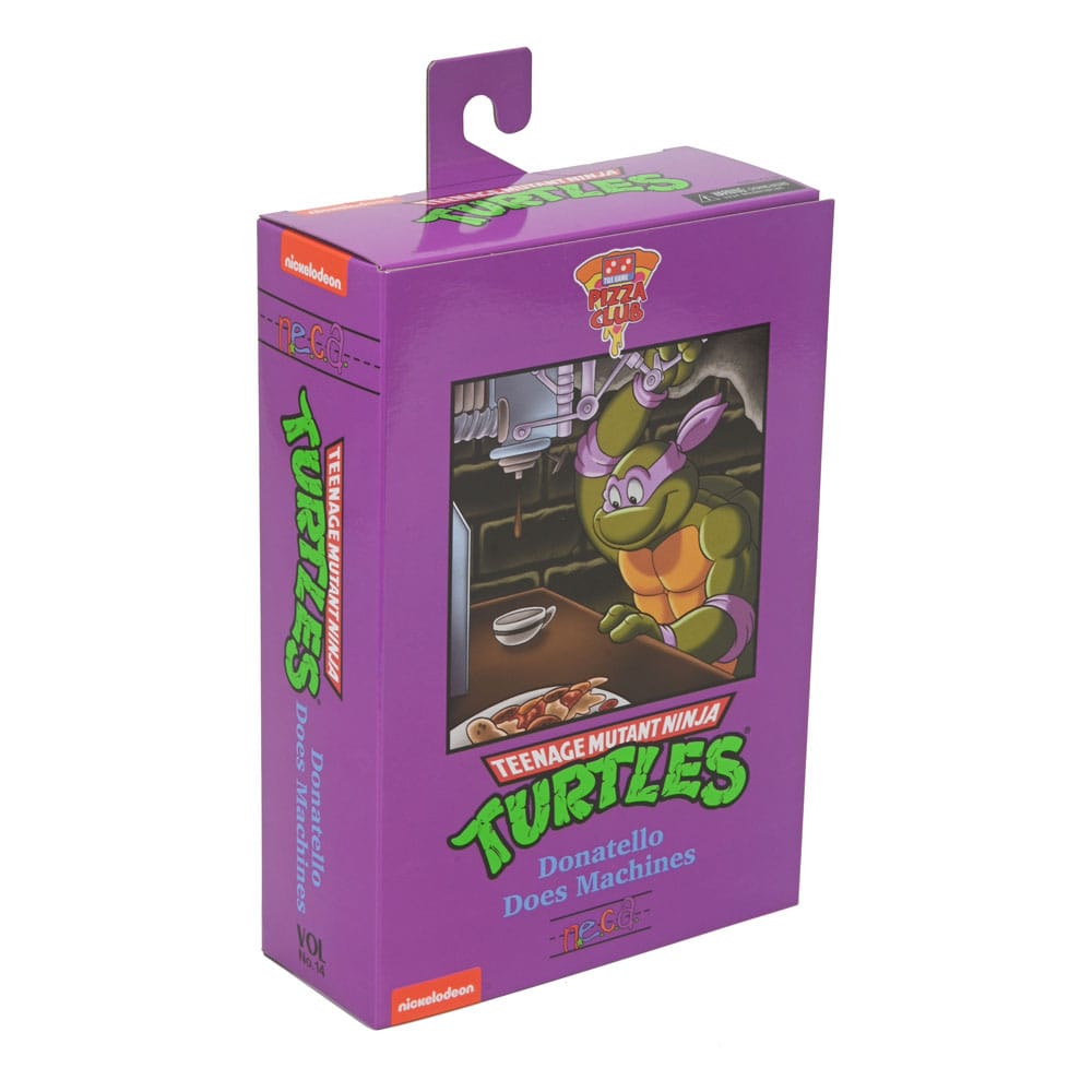 Figura neca teenage mutant ninja turtles cartoon ultimate donatello vhs scale action 18cm
