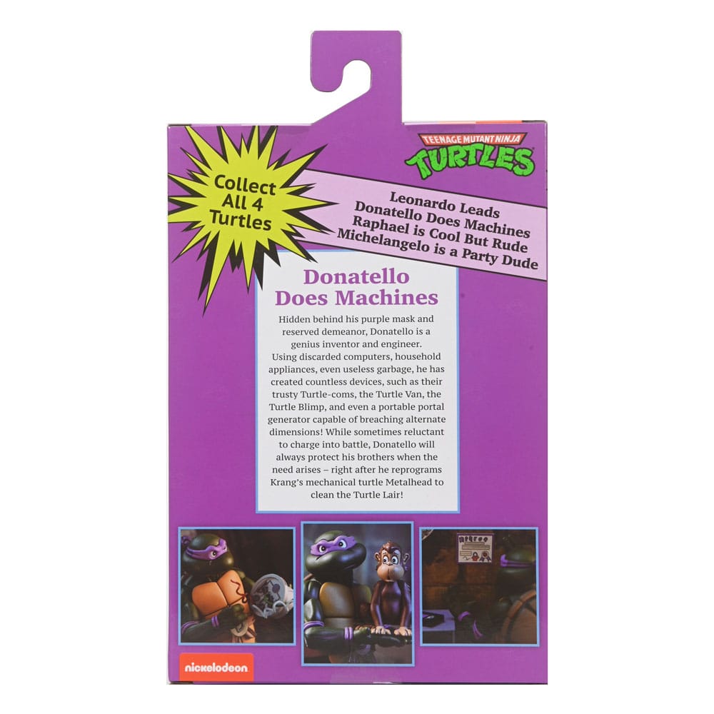 Figura neca teenage mutant ninja turtles cartoon ultimate donatello vhs scale action 18cm