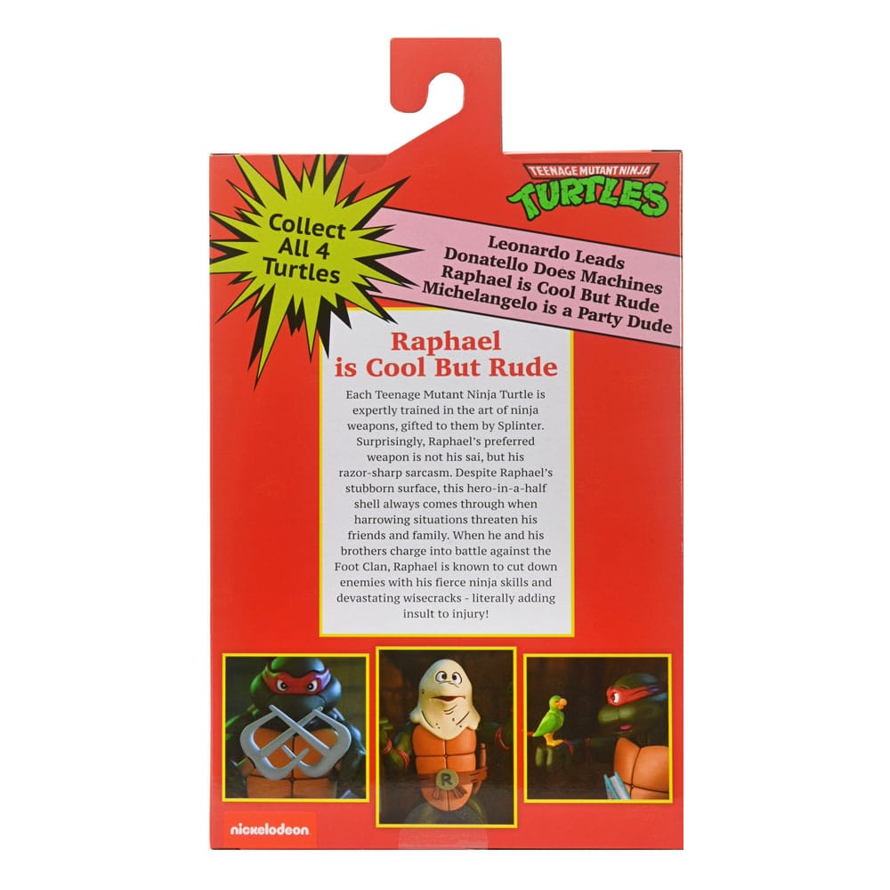 Figura neca teenage mutant ninja turtles cartoon ultimate raphael vhs scale action 18cm