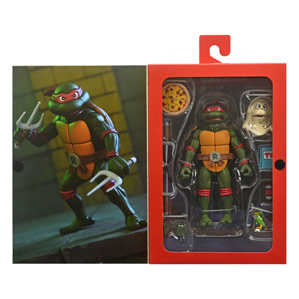 Figura neca teenage mutant ninja turtles cartoon ultimate raphael vhs scale action 18cm