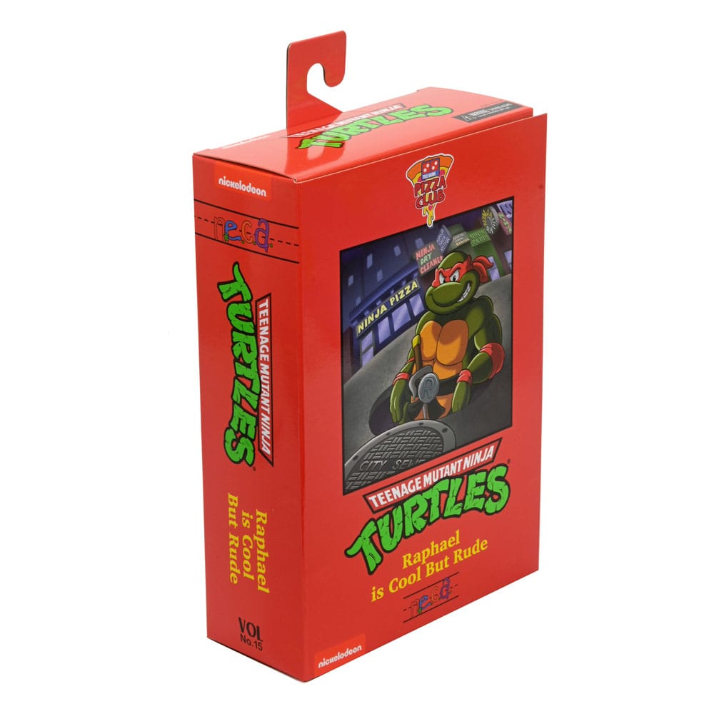 Figura neca teenage mutant ninja turtles cartoon ultimate raphael vhs scale action 18cm