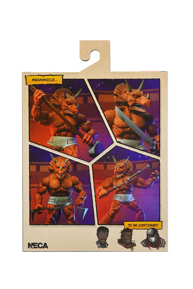 Figura neca teenage mutant ninja turtles mirage comics triceraton gladiator scale action 18cm