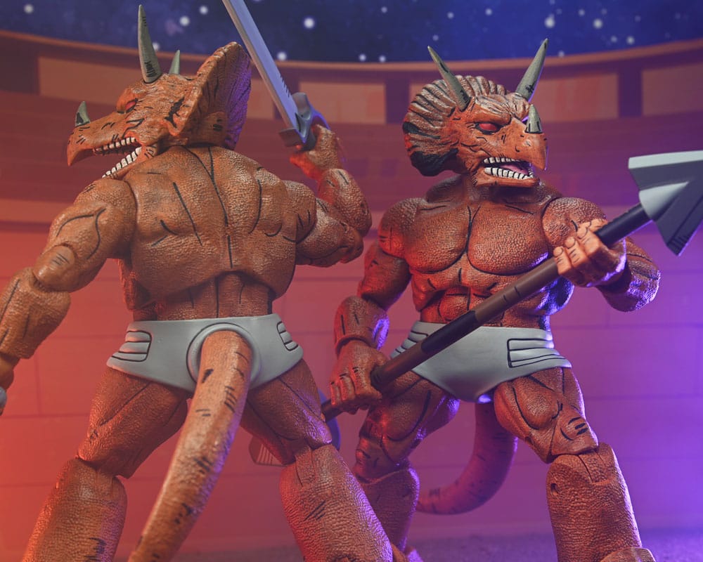 Figura neca teenage mutant ninja turtles mirage comics triceraton gladiator scale action 18cm