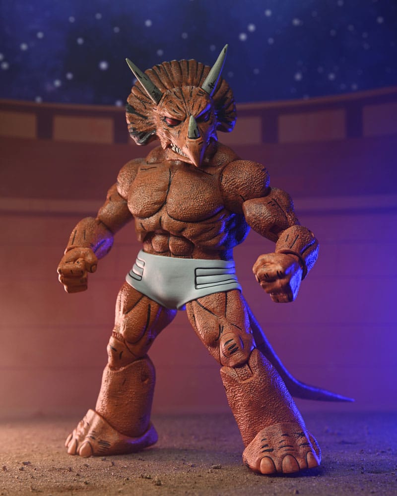 Figura neca teenage mutant ninja turtles mirage comics triceraton gladiator scale action 18cm