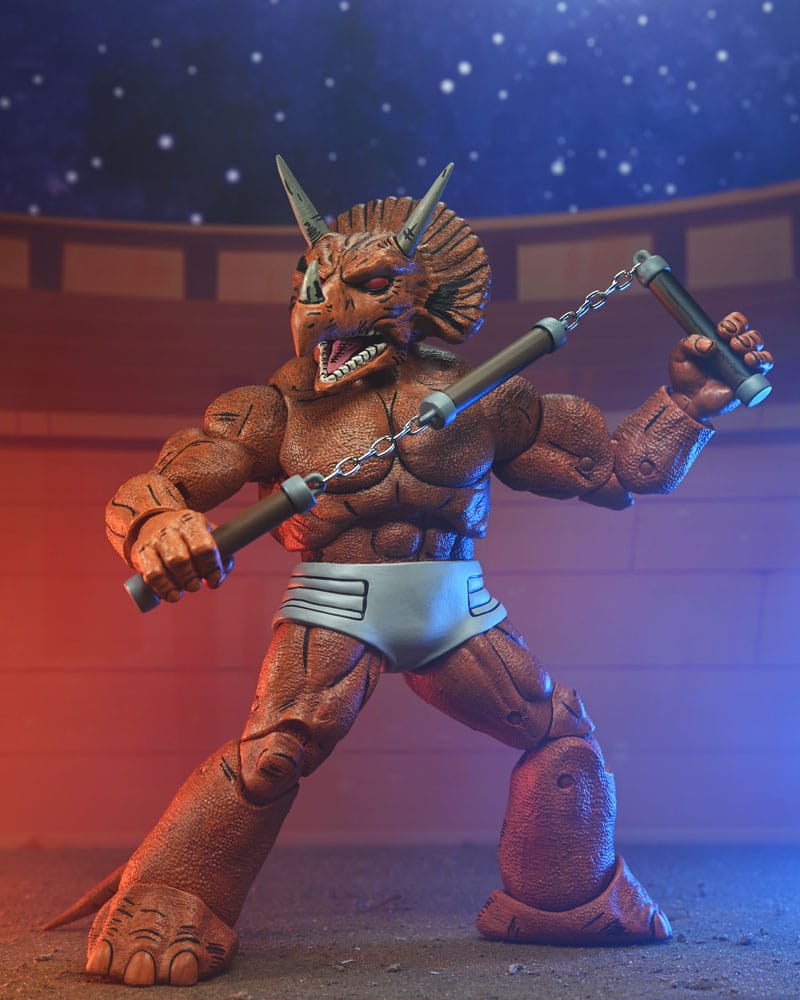 Figura neca teenage mutant ninja turtles mirage comics triceraton gladiator scale action 18cm