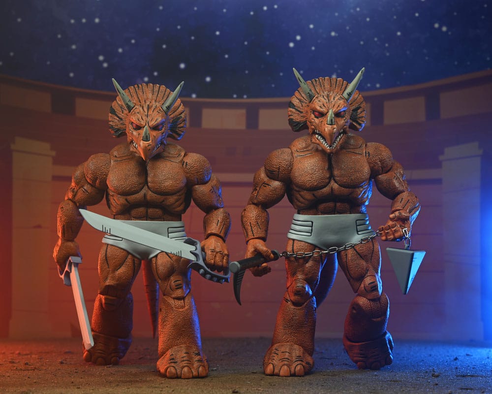 Figura neca teenage mutant ninja turtles mirage comics triceraton gladiator scale action 18cm