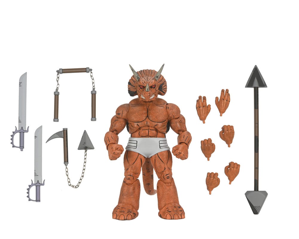 Figura neca teenage mutant ninja turtles mirage comics triceraton gladiator scale action 18cm