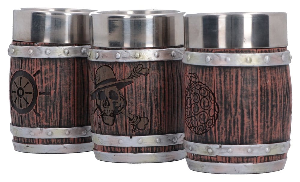 One Piece Jogo de Copos de Chupito Barrel 8 cm