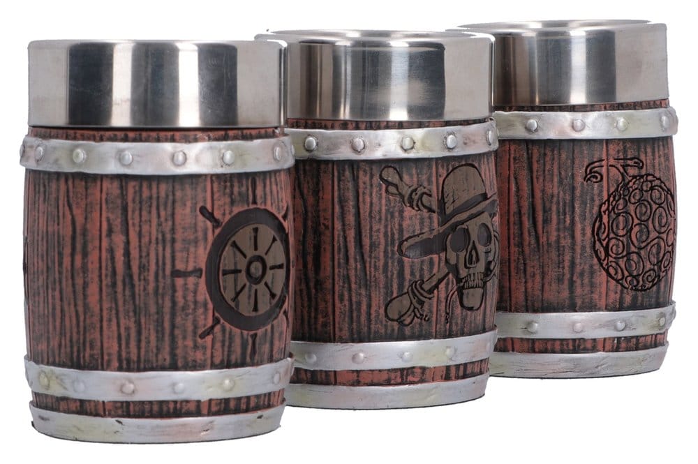 One Piece Jogo de Copos de Chupito Barrel 8 cm