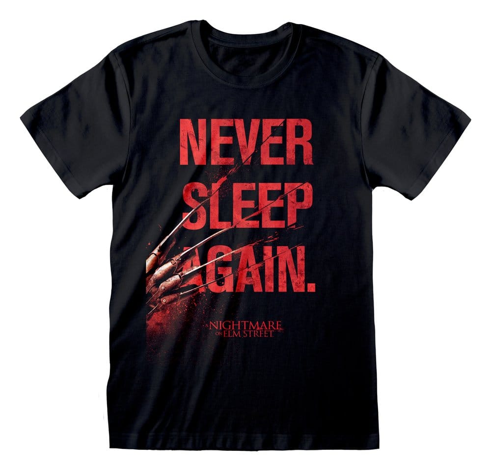 Nightmare on Elm Street T-shirt Never Sleep Again Black Tamanho XXL Frikytopia