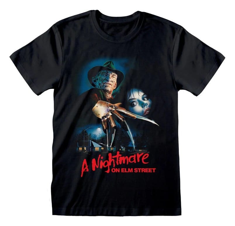 T-shirt Nightmare on Elm Street Logo Poster Black Tamanho L Frikytopia