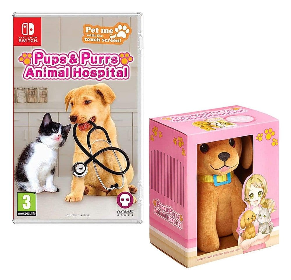 Pups & Purrs Animal Hospital Videojuego con peluche Perro Frikytopia