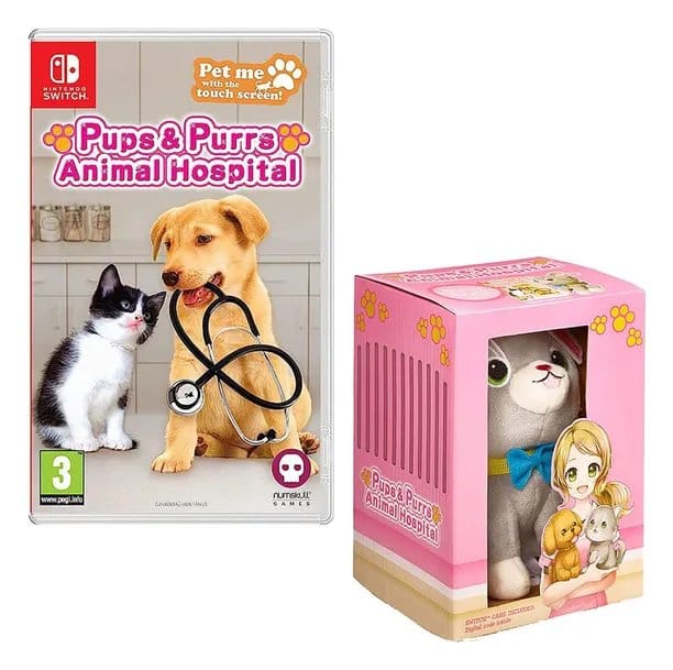 Pups & Purrs Animal Hospital Videojuego con peluche Gato Frikytopia