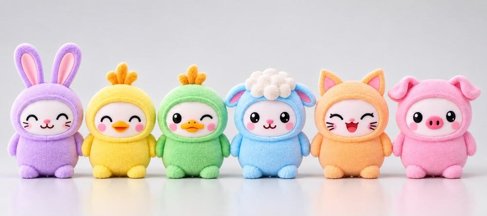 LamaTama expositor de figuras eletrónicas colecionáveis Special Flocked Easter Edition 2027 Blind Box heo Exclusive 6 cm (24)