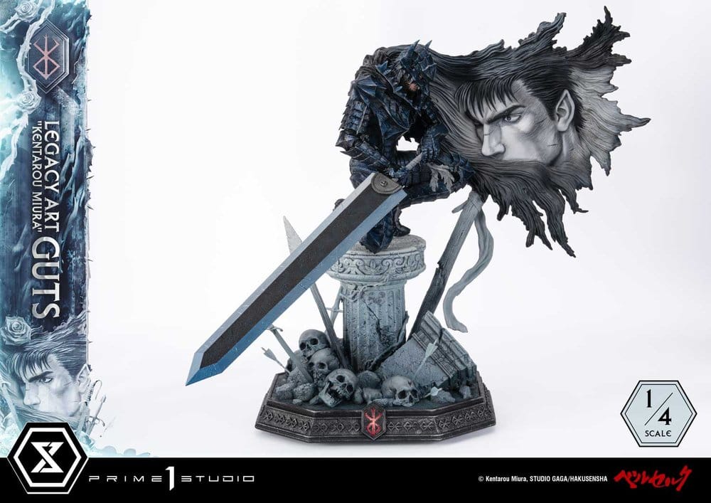 Berserk Legacy Art "Kentarou Miura" Estátua 1/4 Guts 74 cm