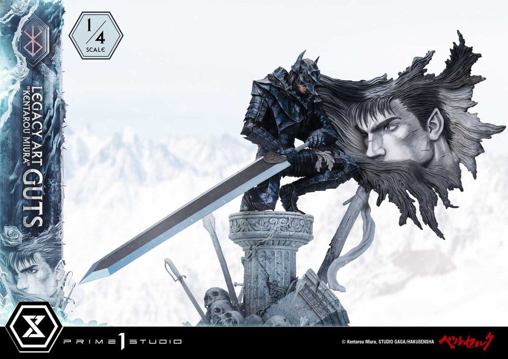 Berserk Legacy Art "Kentarou Miura" Estátua 1/4 Guts 74 cm