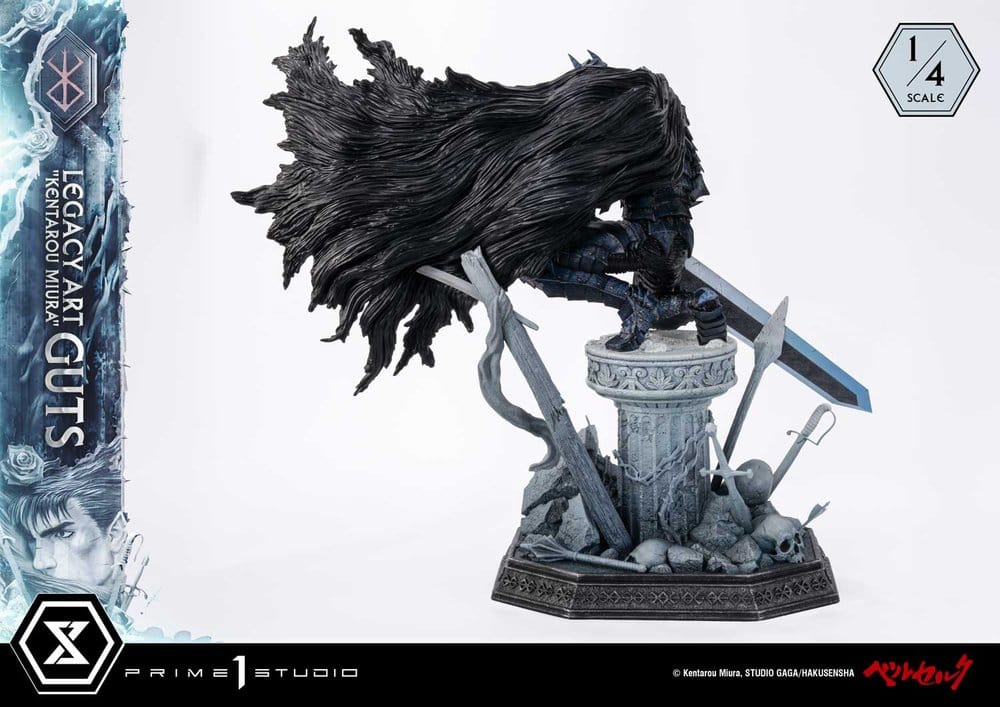 Berserk Legacy Art "Kentarou Miura" Estátua 1/4 Guts 74 cm