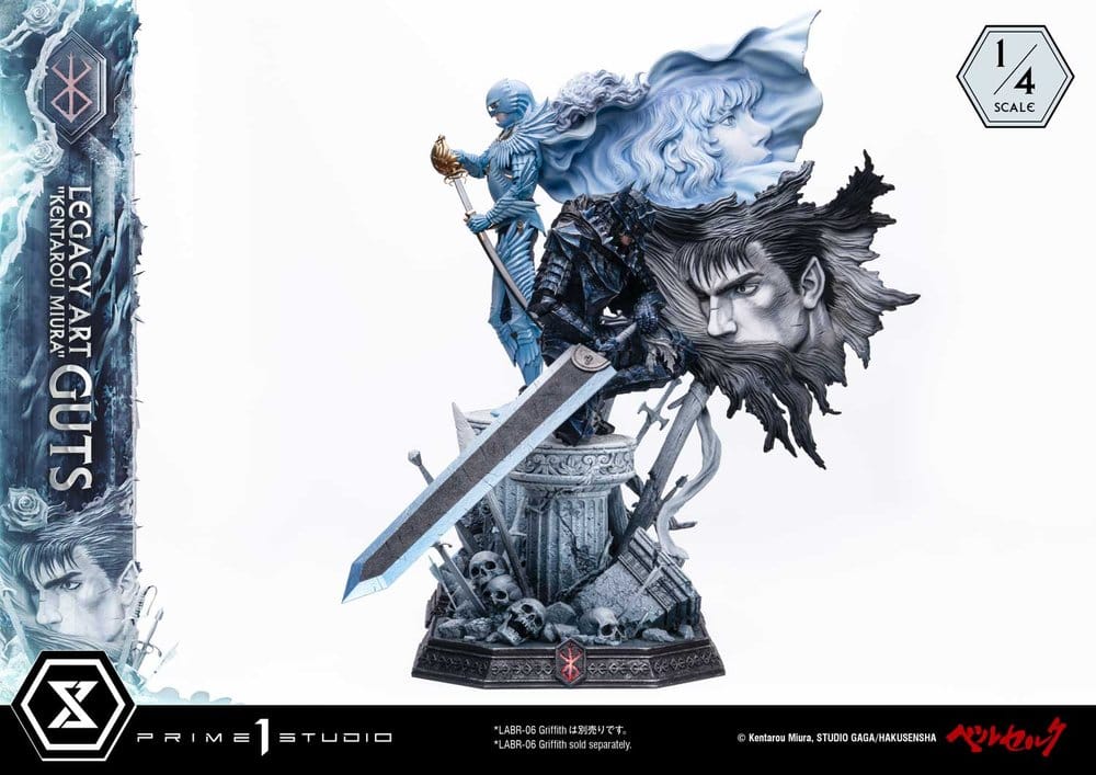 Berserk Legacy Art "Kentarou Miura" Estátua 1/4 Guts 74 cm
