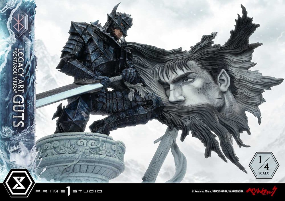 Berserk Legacy Art "Kentarou Miura" Estátua 1/4 Guts 74 cm