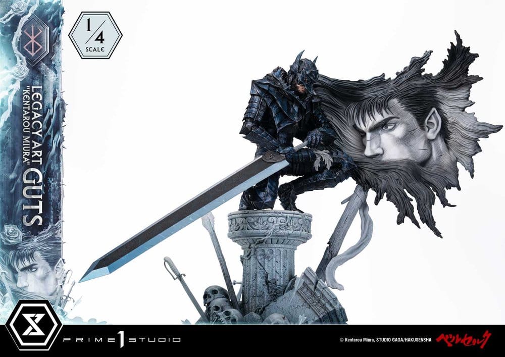 Berserk Legacy Art "Kentarou Miura" Estátua 1/4 Guts 74 cm