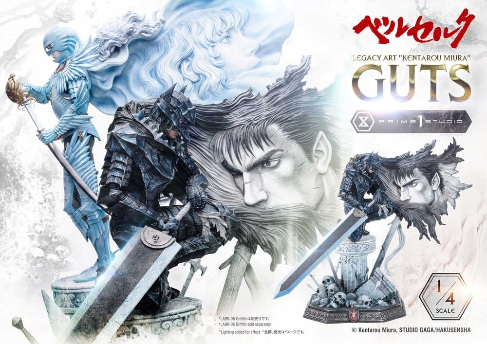 Berserk Legacy Art "Kentarou Miura" Estátua 1/4 Guts Bonus Version 74 cm