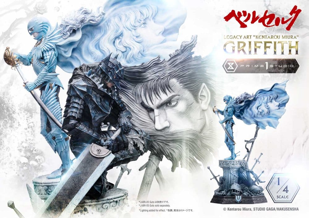 Berserk Legacy Art "Kentarou Miura" Figura 1/4 Griffith Bonus Version 93 cm