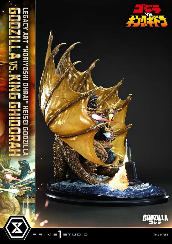 Godzilla Legacy Art "Noriyoshi Ohrai" Estatua Heisei Godzilla Godzilla vs. King Ghidorah Bonus Version 82 cm