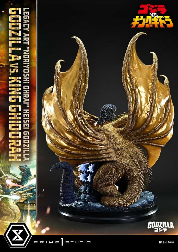 Godzilla Legacy Art "Noriyoshi Ohrai" Estatua Heisei Godzilla Godzilla vs. King Ghidorah Bonus Version 82 cm