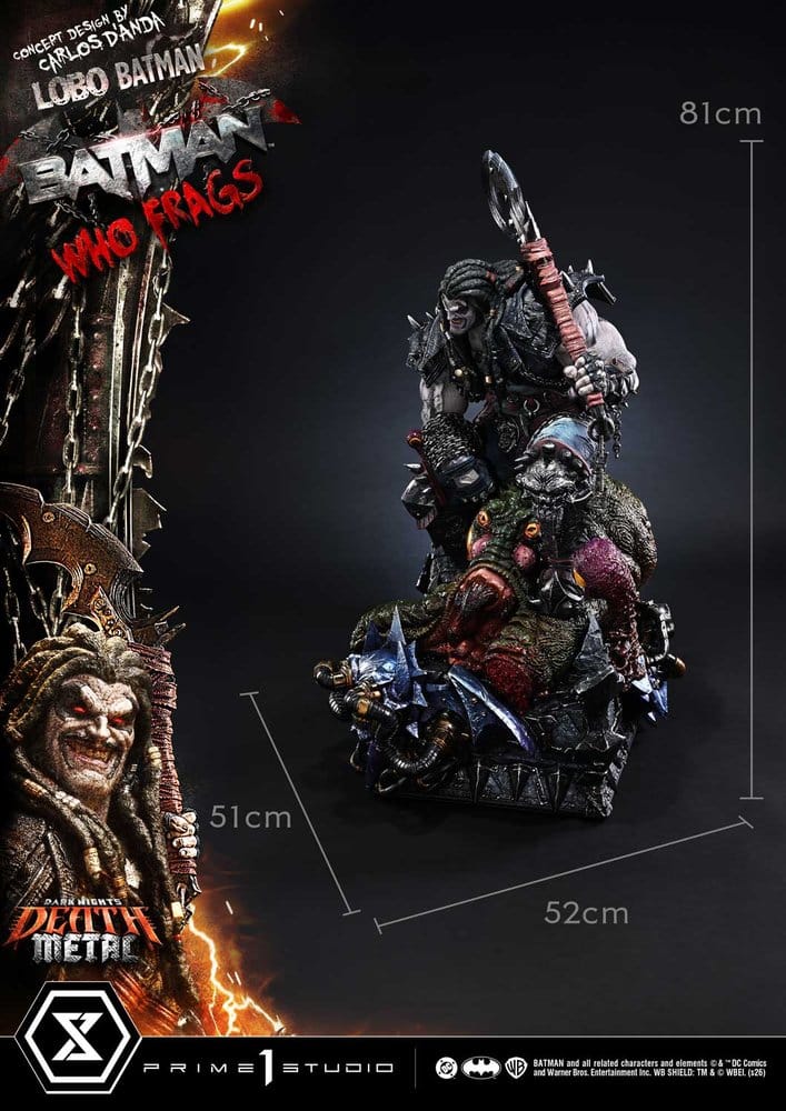 Dark Nights: Death Metal Museum Masterline Estatua 1/3 Lobo Batman: Batman Who Frags Deluxe Version 81 cm