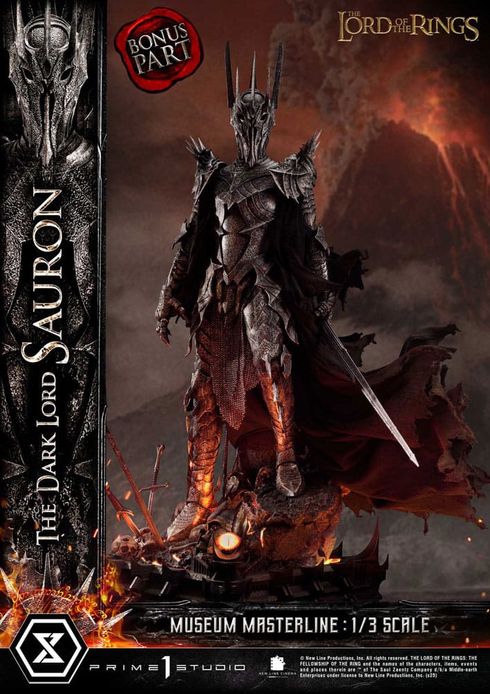 El Señor de los Anillos Estatua Museum Masterline Series 1/3 The Dark Lord Sauron Bonus Version 117 cm Frikytopia